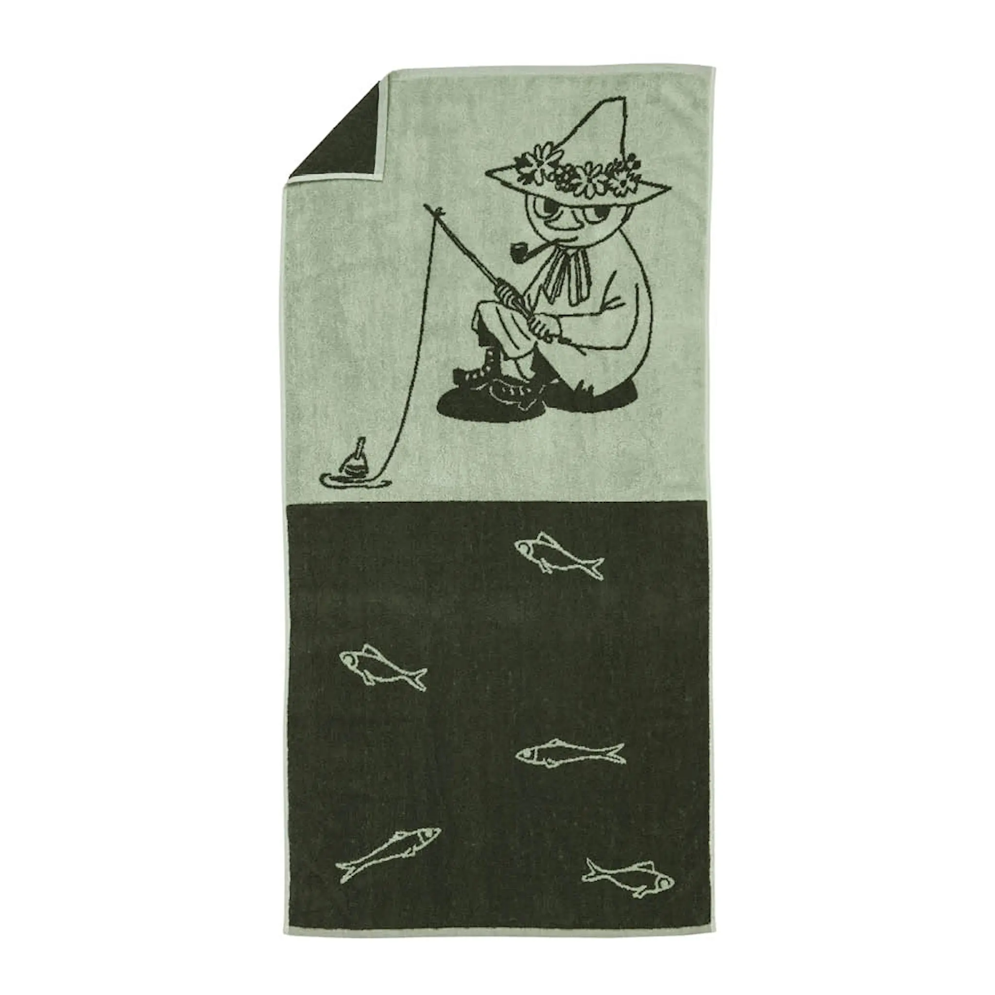 Moomin Arabia Muumi Kylpypyyhe Nuuskamuikkunen 70x140 cm Vihreä