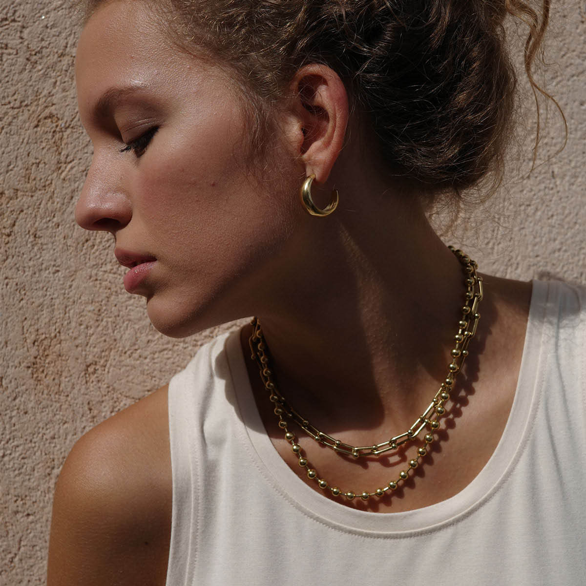 A&C Oslo AS Steel - Soft Coll örhängen 24 mm guld