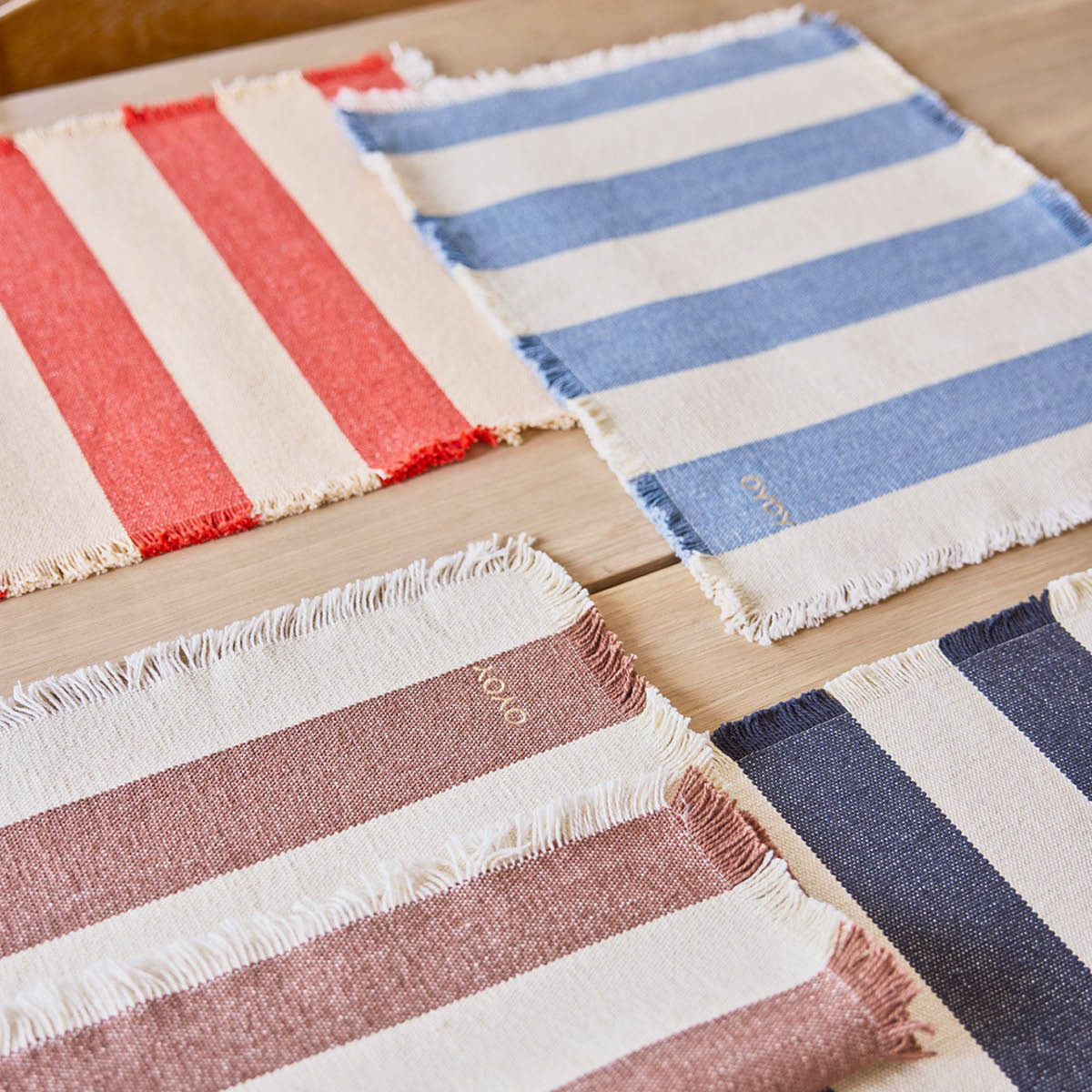 OYOY Toppu bordstablett 48x36 cm 2-pack brun/offwhite