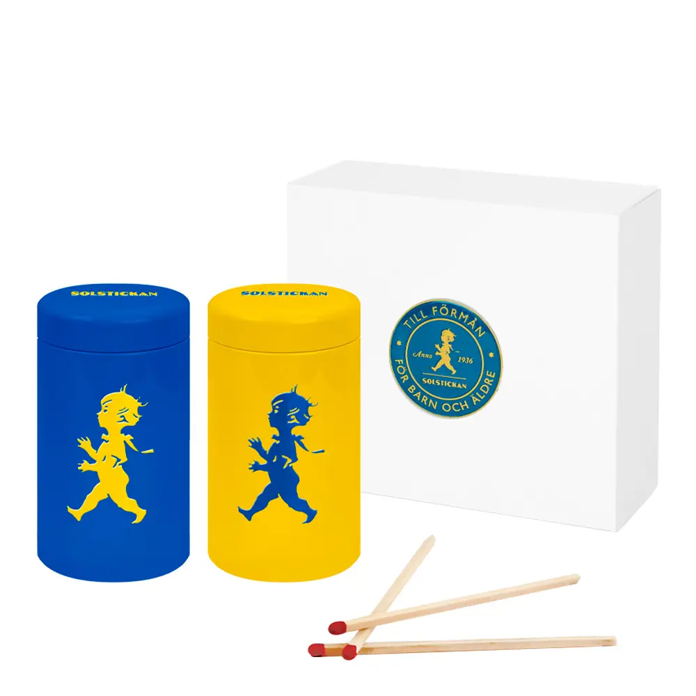 Tulitikut Lahjapakkaus 2 kpl Keltainen/Sininen