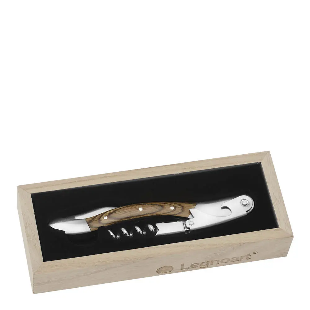 Roero vinåpner 15 cm stål/tre