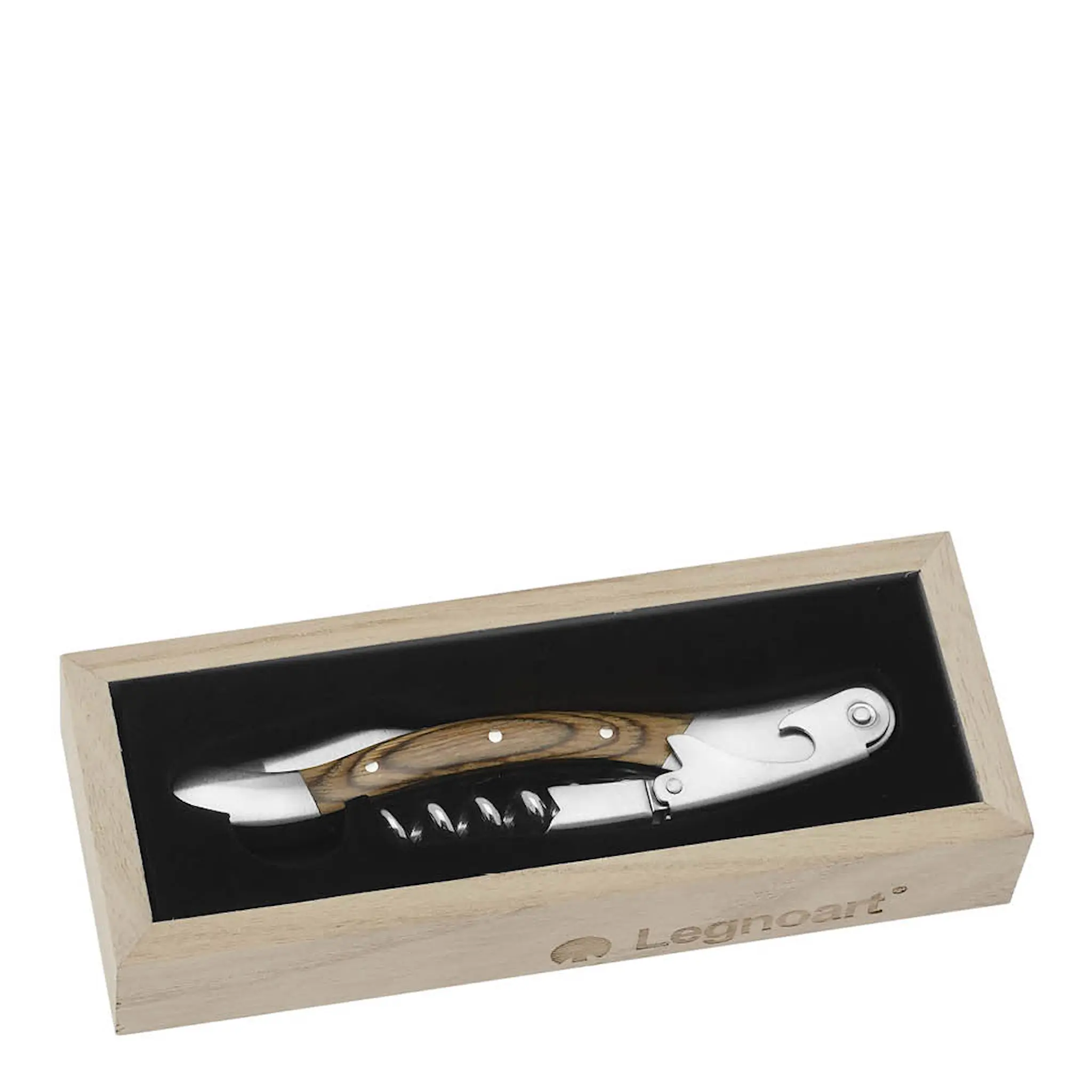 Legnoart Roero vinöppnare 15 cm stål/trä