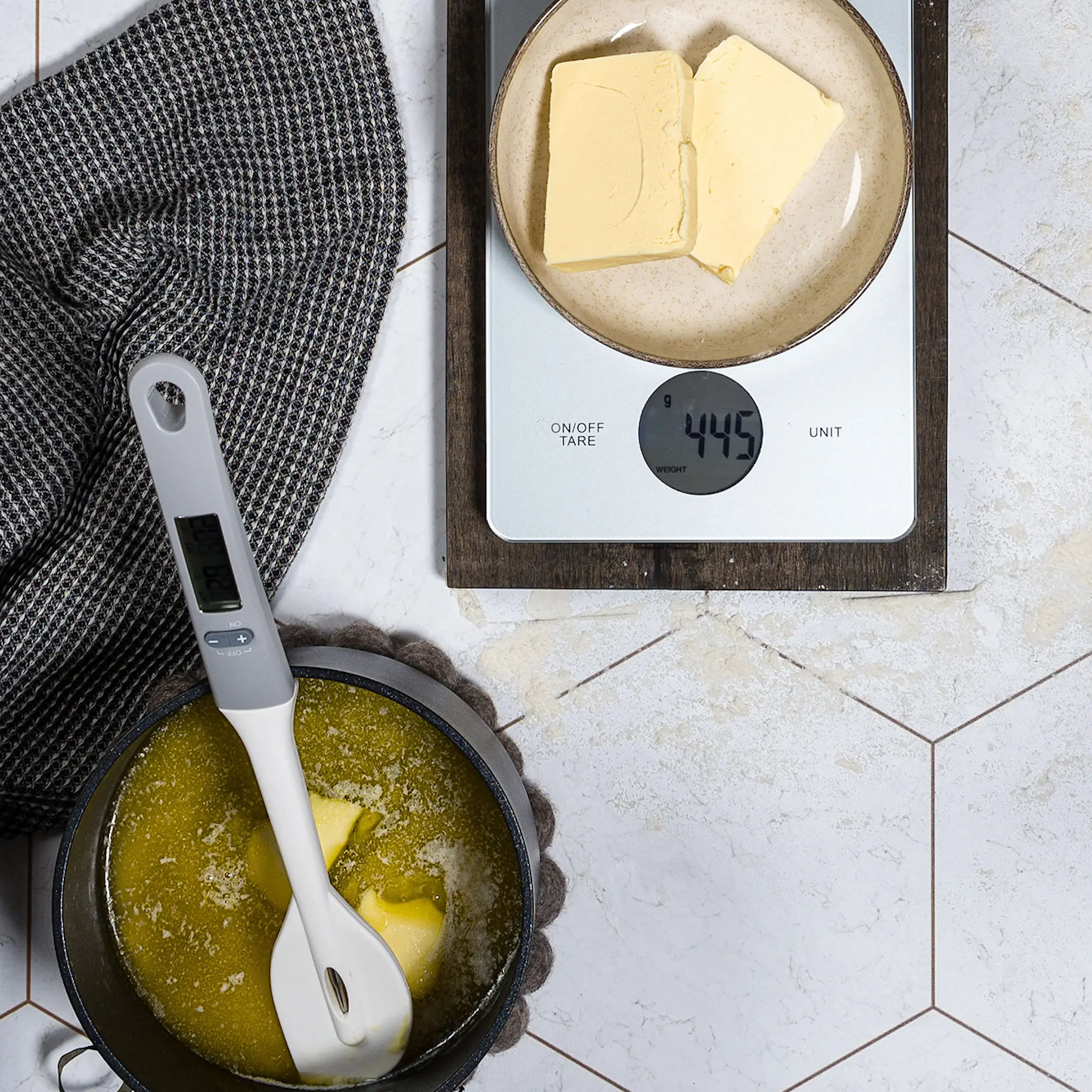 Modern House bAYk slickepott med termometer 30 cm vit/grå