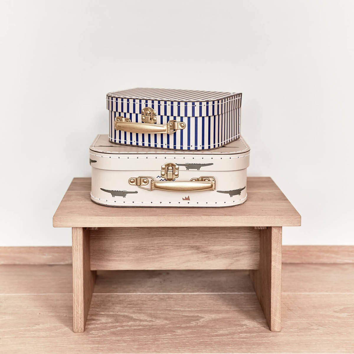 OYOY Barnväska 2 delar 25x18 cm Mini Krokodil & Randig