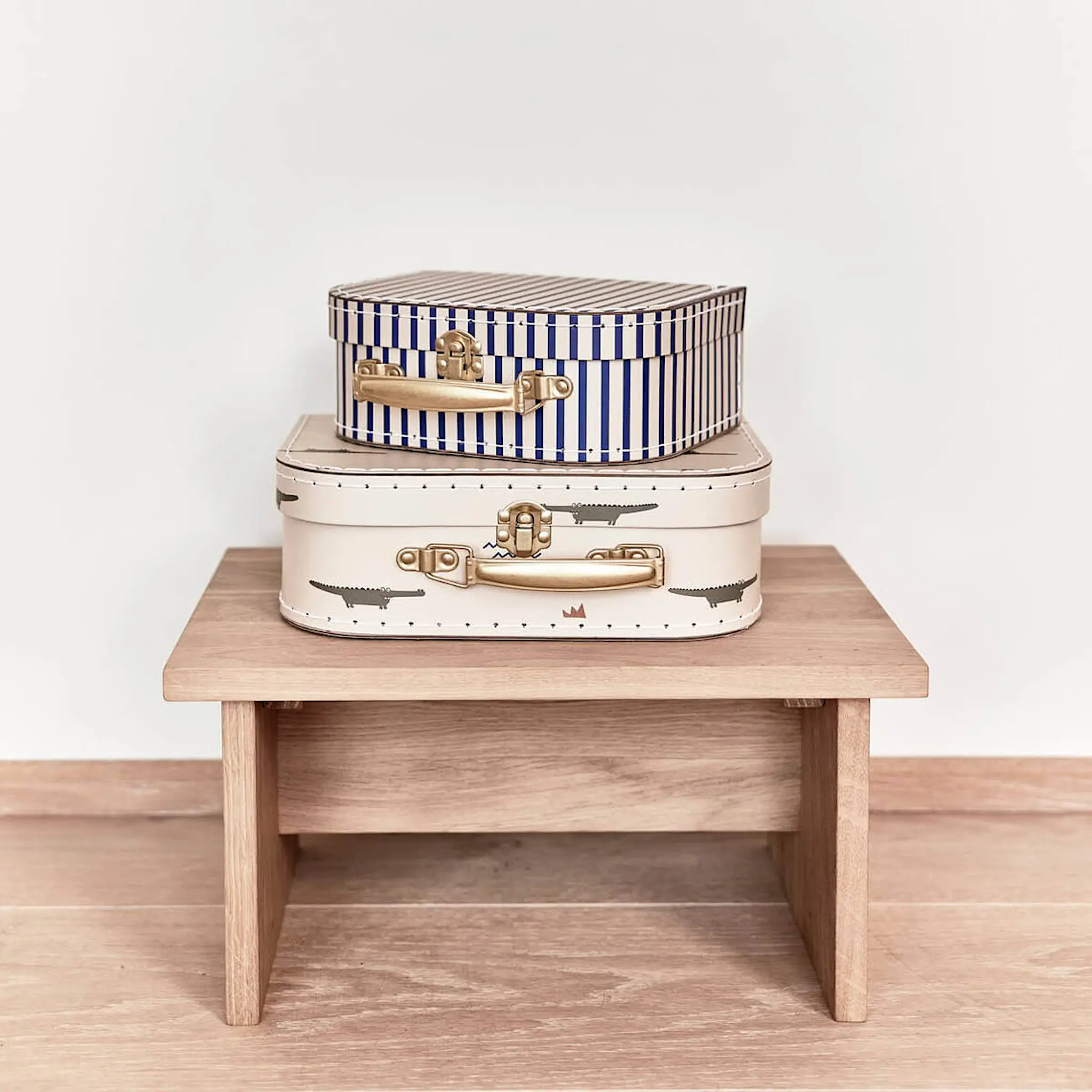 OYOY Barnväska 2 delar 25x18 cm Mini Krokodil & Randig