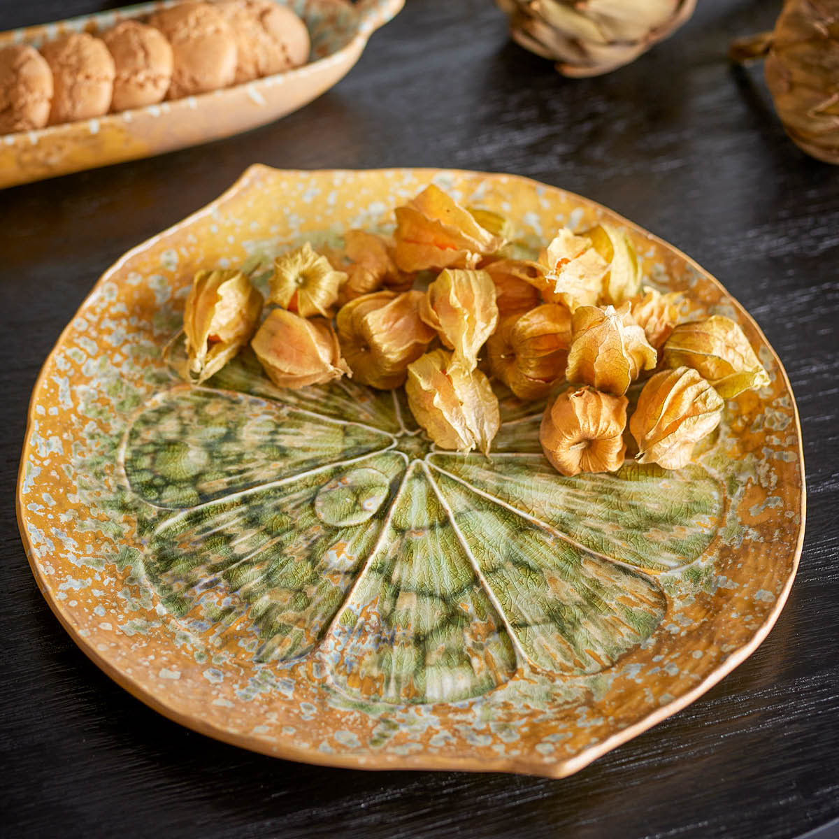 Bloomingville Milani serveringsfat 30,5x3 cm grønn