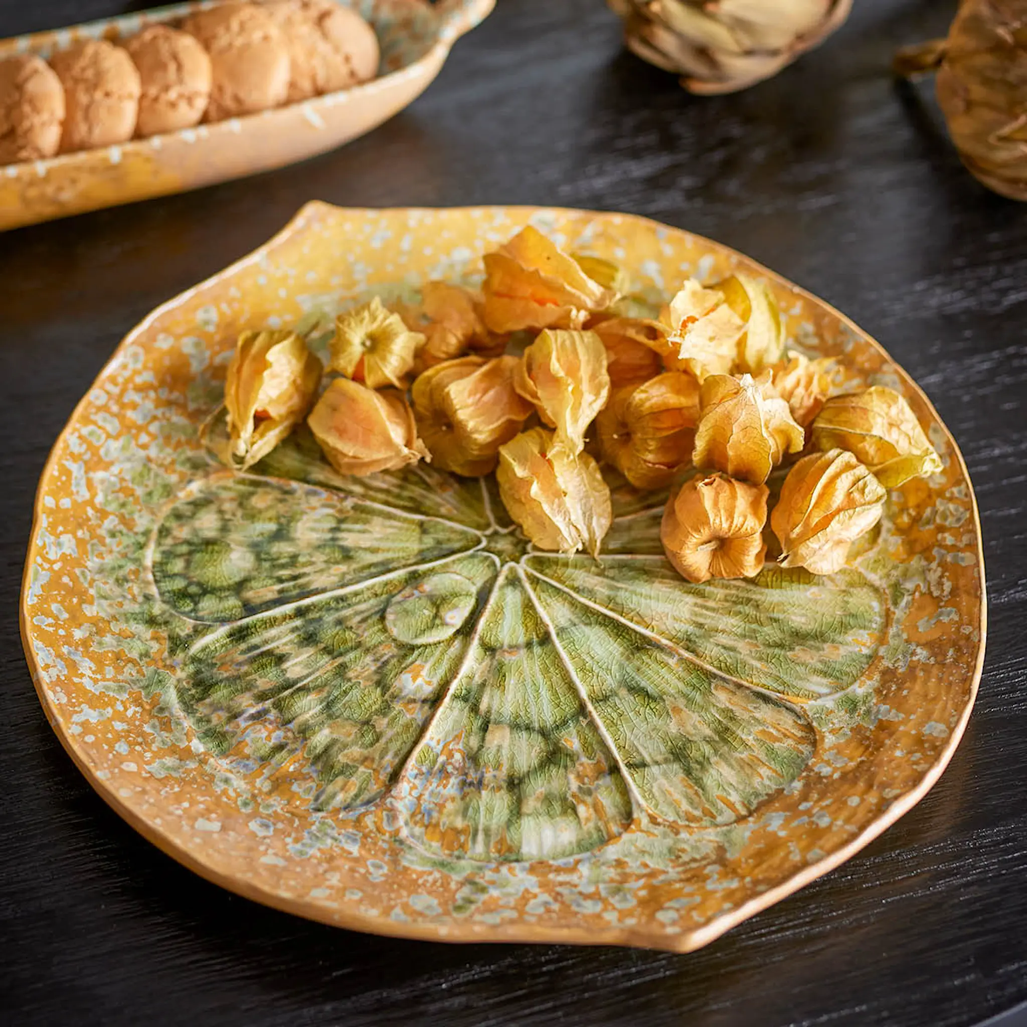 Bloomingville Milani serveringsfat 30,5x3 cm grön