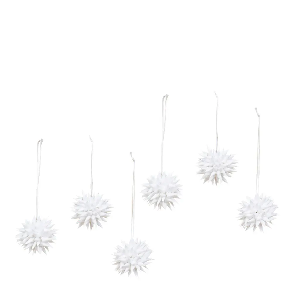 Käpy Joulukoriste 4 cm 6 kpl Valkoinen