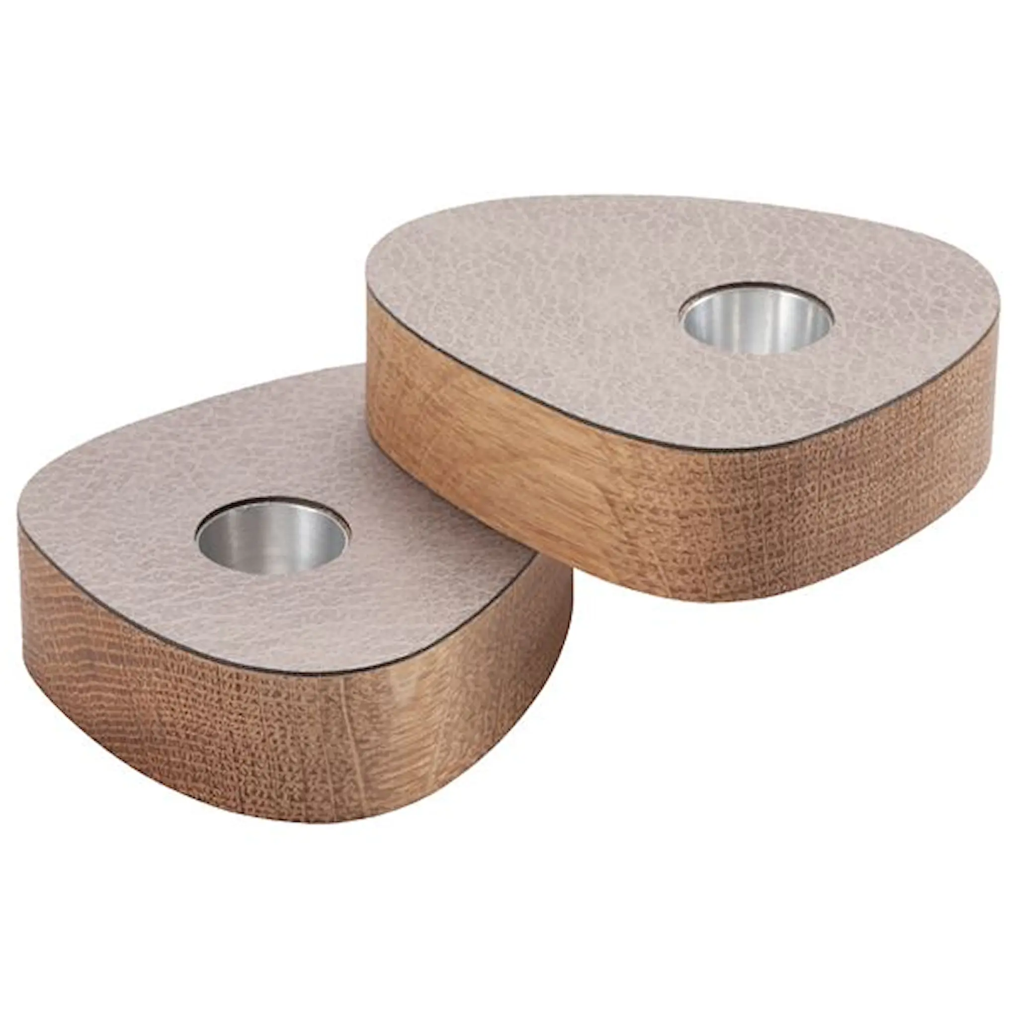LIND DNA Curve Nupo Ljusstake 2-Pack 8x10 cm Varmgrå