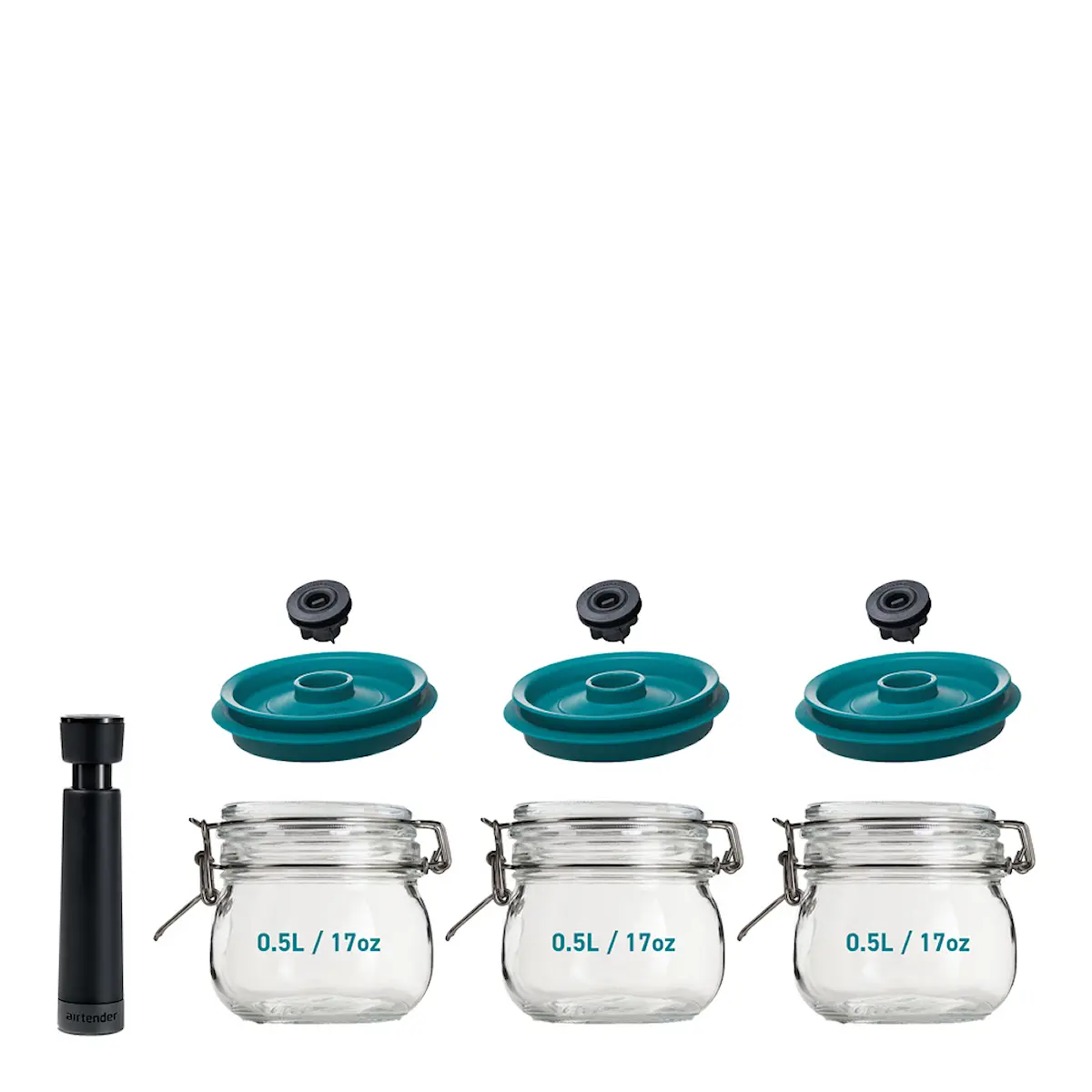 Airtender Vakuumförslutare burkar 3-pack 0,5 L
