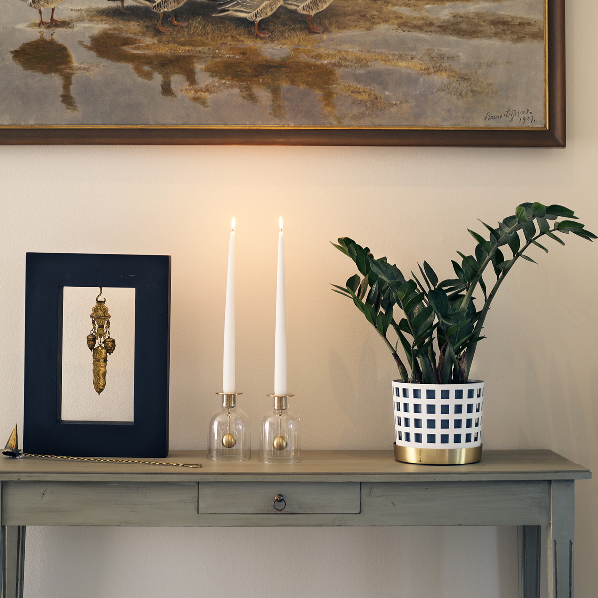 Klong Bell lysestake messing/glass