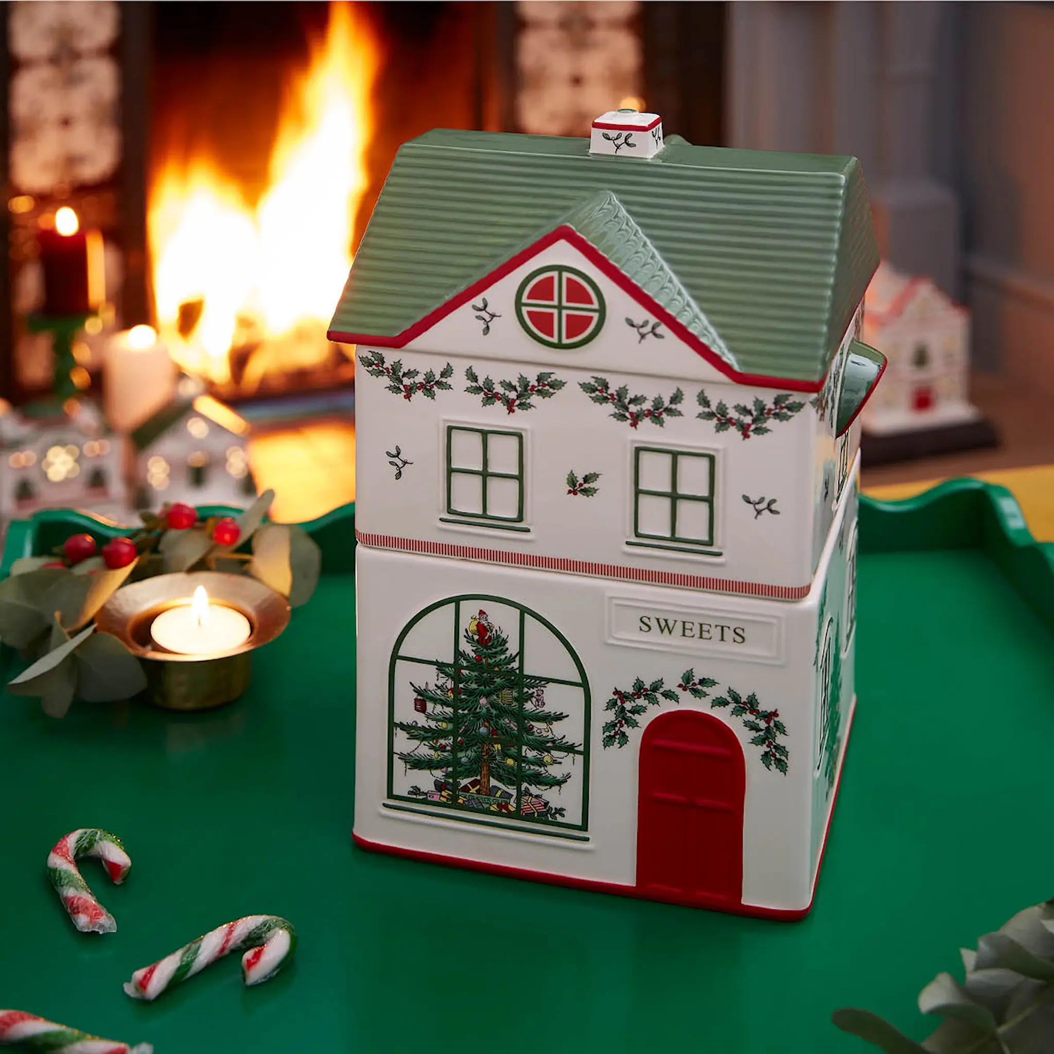 Spode Christmas Village stapelbar burk