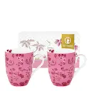 Jolie Flowers stor mugg 36,5 cl 2-pack rosa