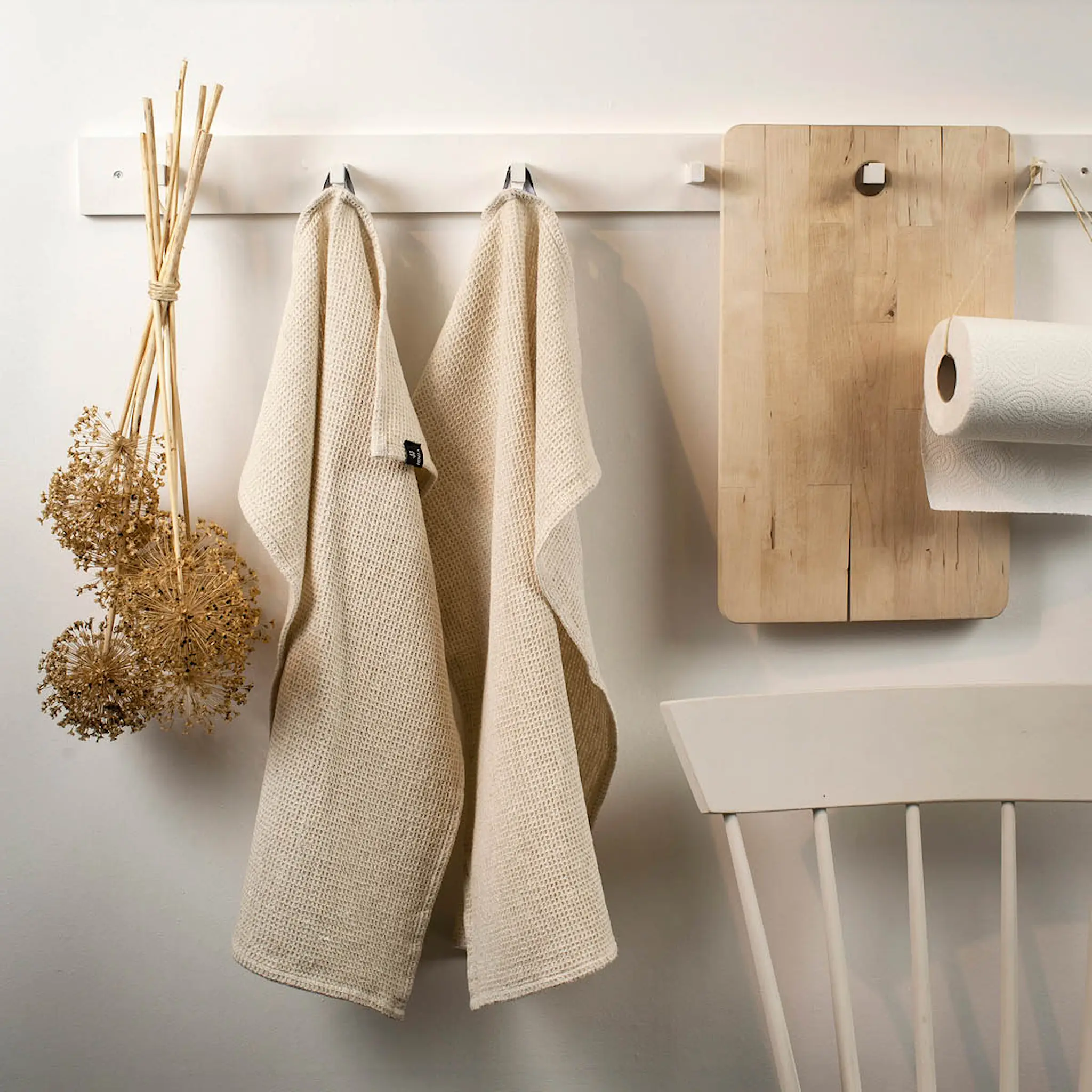 Himla Hetty kökshandduk bomull/linne 50x70 cm 2-pack oatmeal