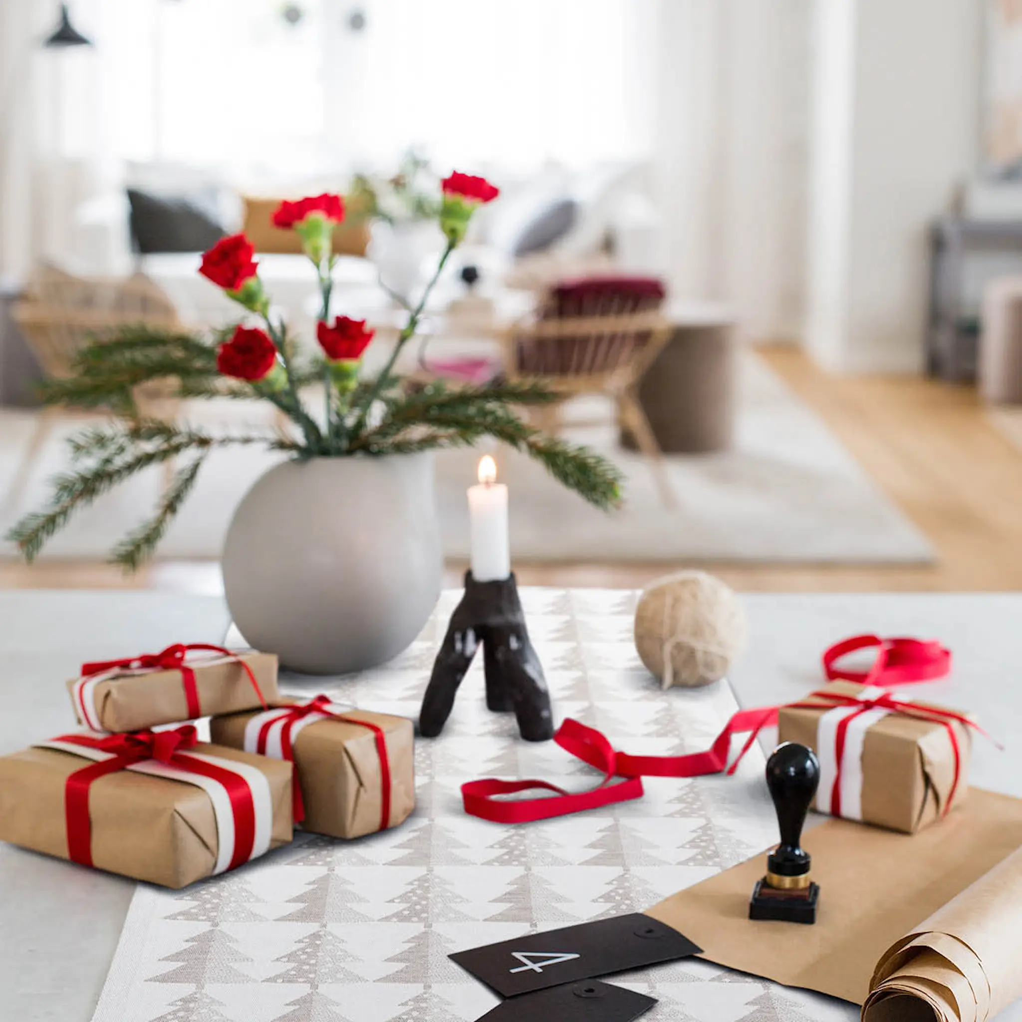 Ekelund Granar bordslöpare 35x120 cm oblekt