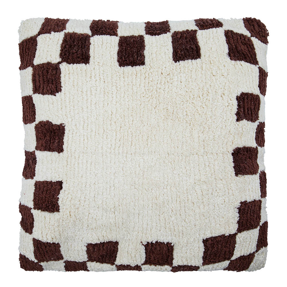 House Doctor Chess kuddfodral 50x50 cm brun/offwhite