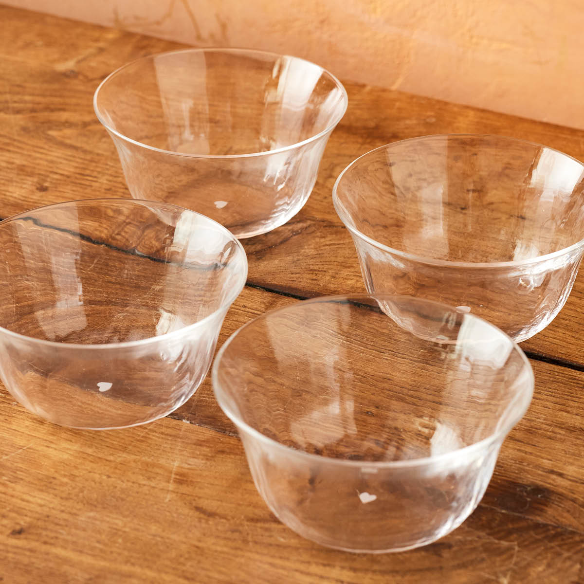 Jamie Oliver Big Love dessertskåler i glass 14 cm 4 stk riflet klare