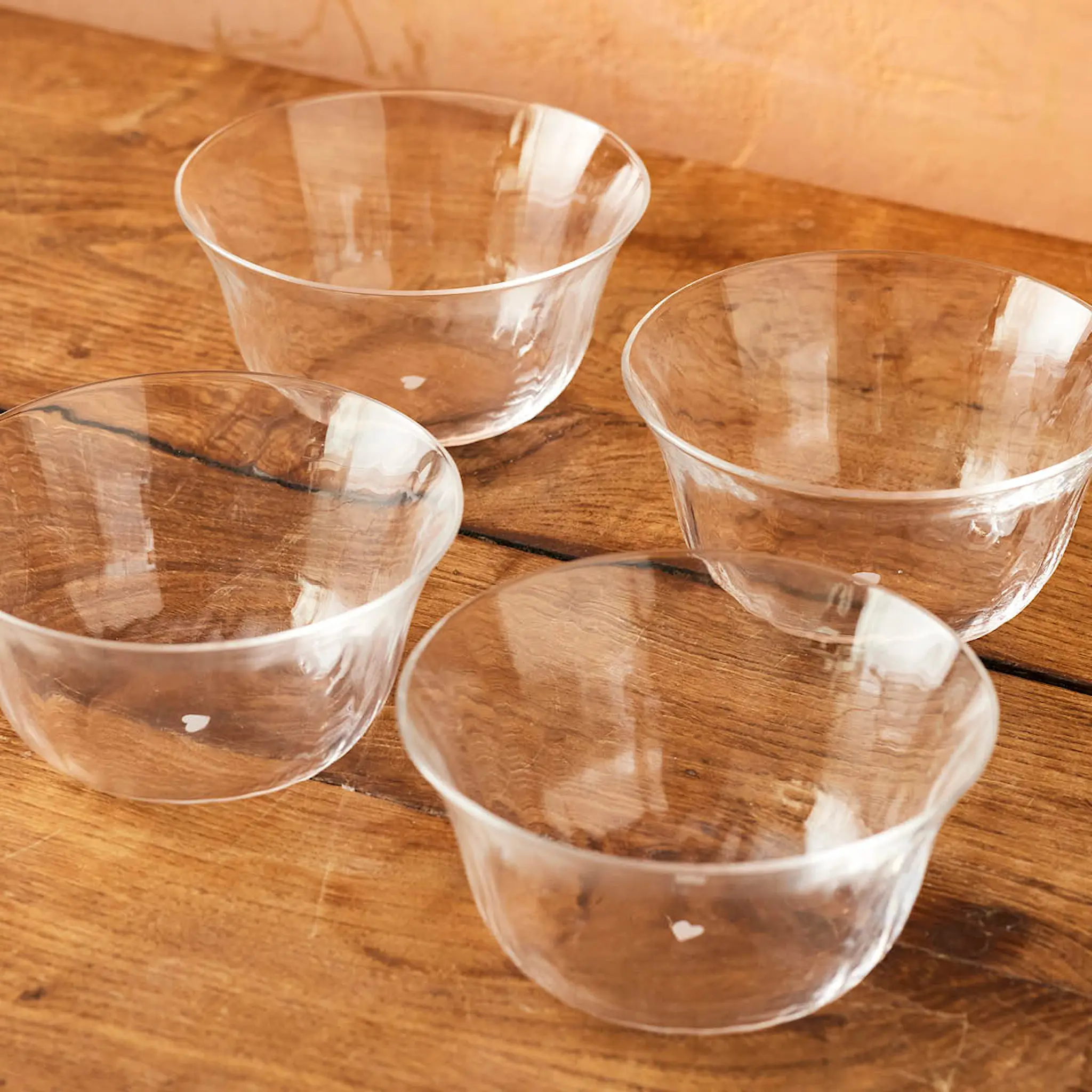 Jamie Oliver Big Love dessertskål 14 cm 4-pack glas räfflad