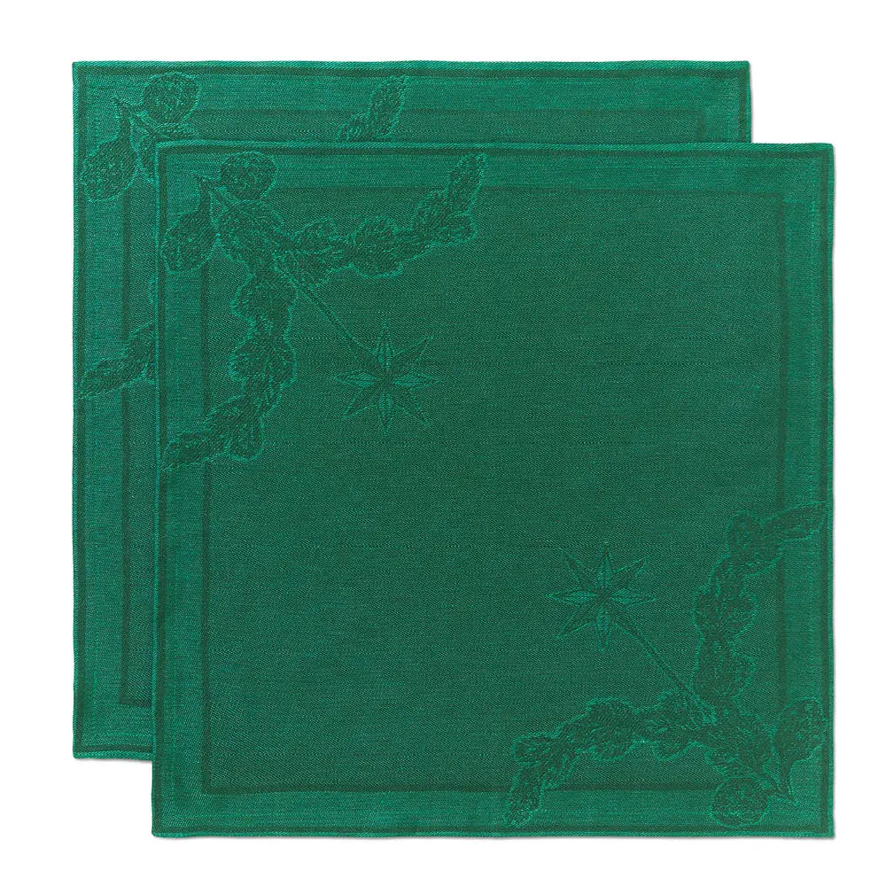 Star Fluted Christmas lautasliina 45x45 cm 2 kpl vihreä