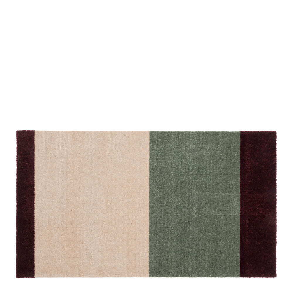 Tica Copenhagen Stripes horisontal gulvmatte 90x60 cm bordeaux/green/ivory