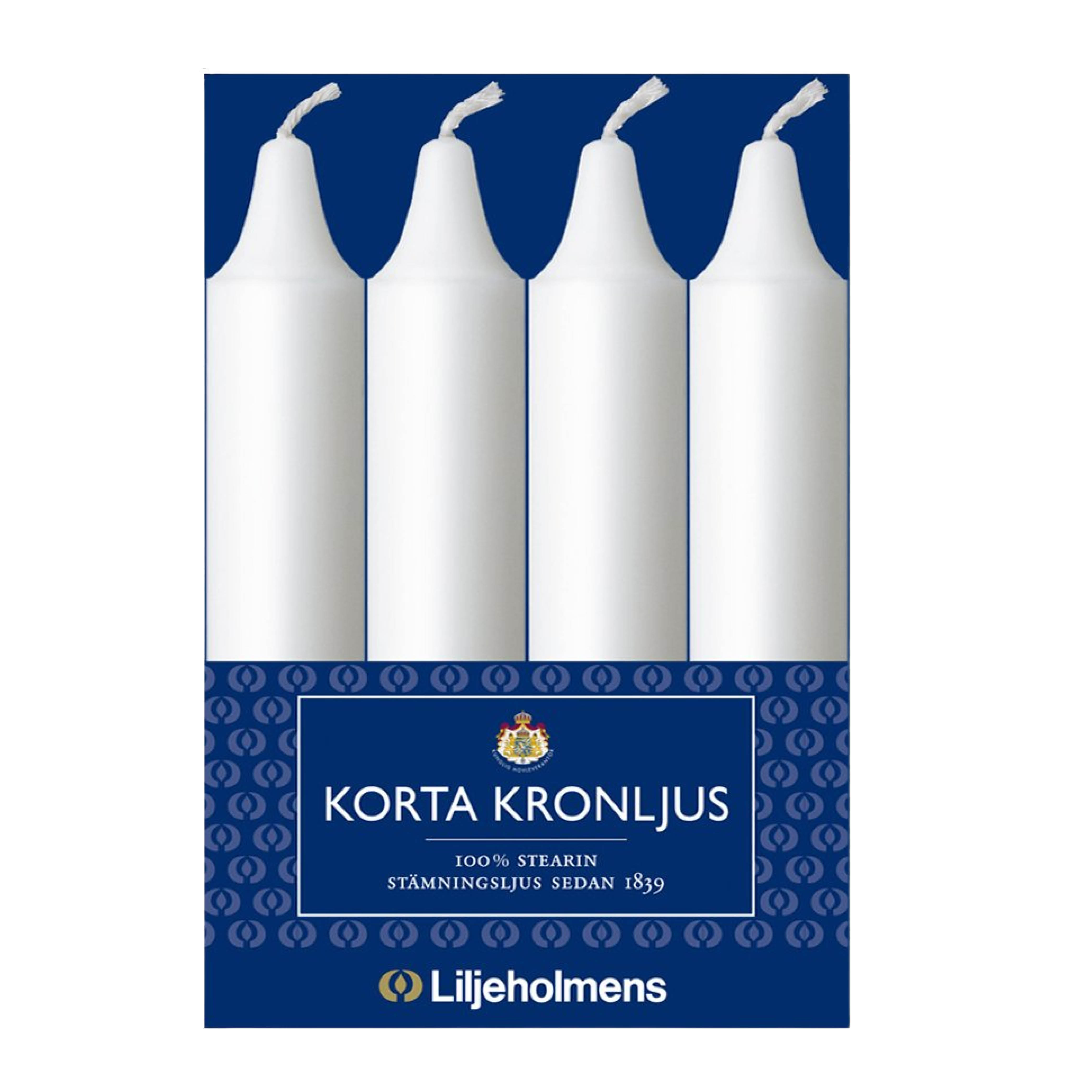 Liljeholmens Kronljus korta 13,5 cm 4-pack vit