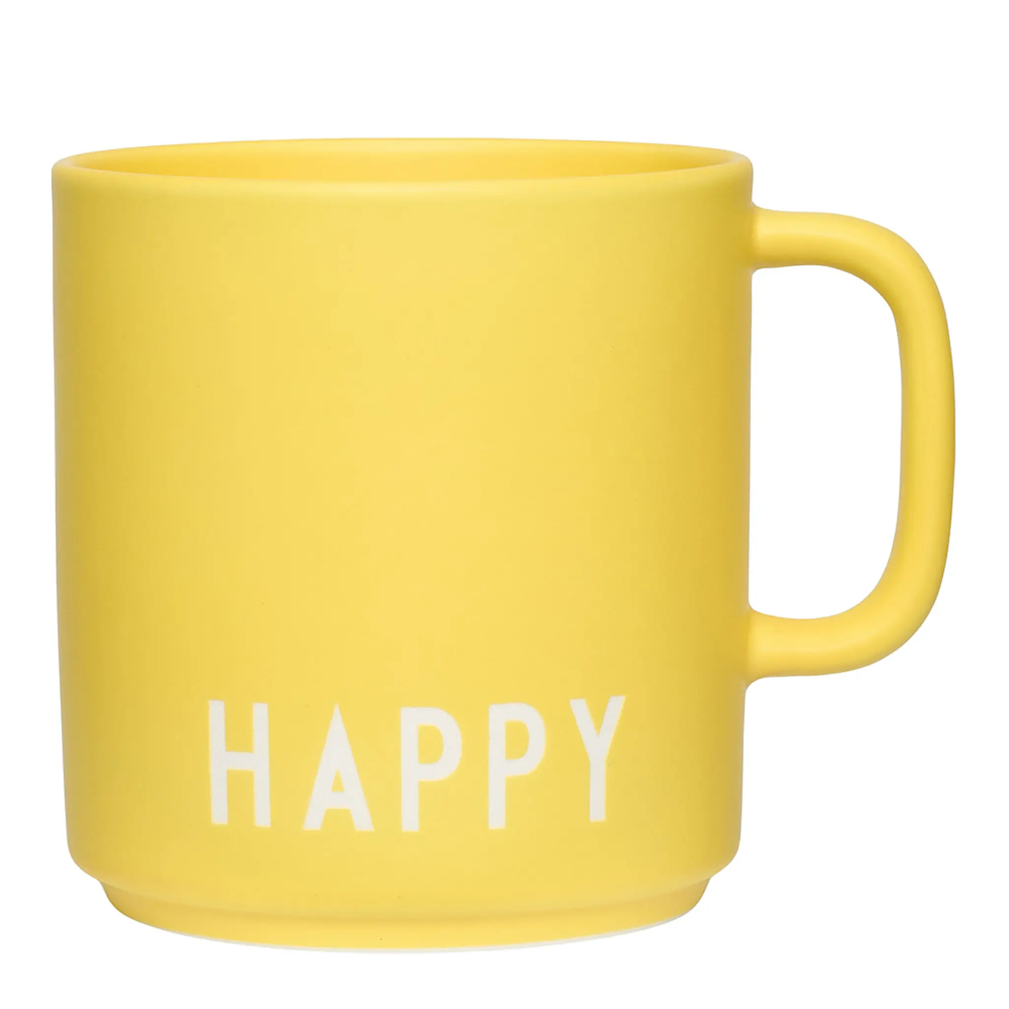 Design Letters Favourite Mugg med öra Happy 25 cl Gul