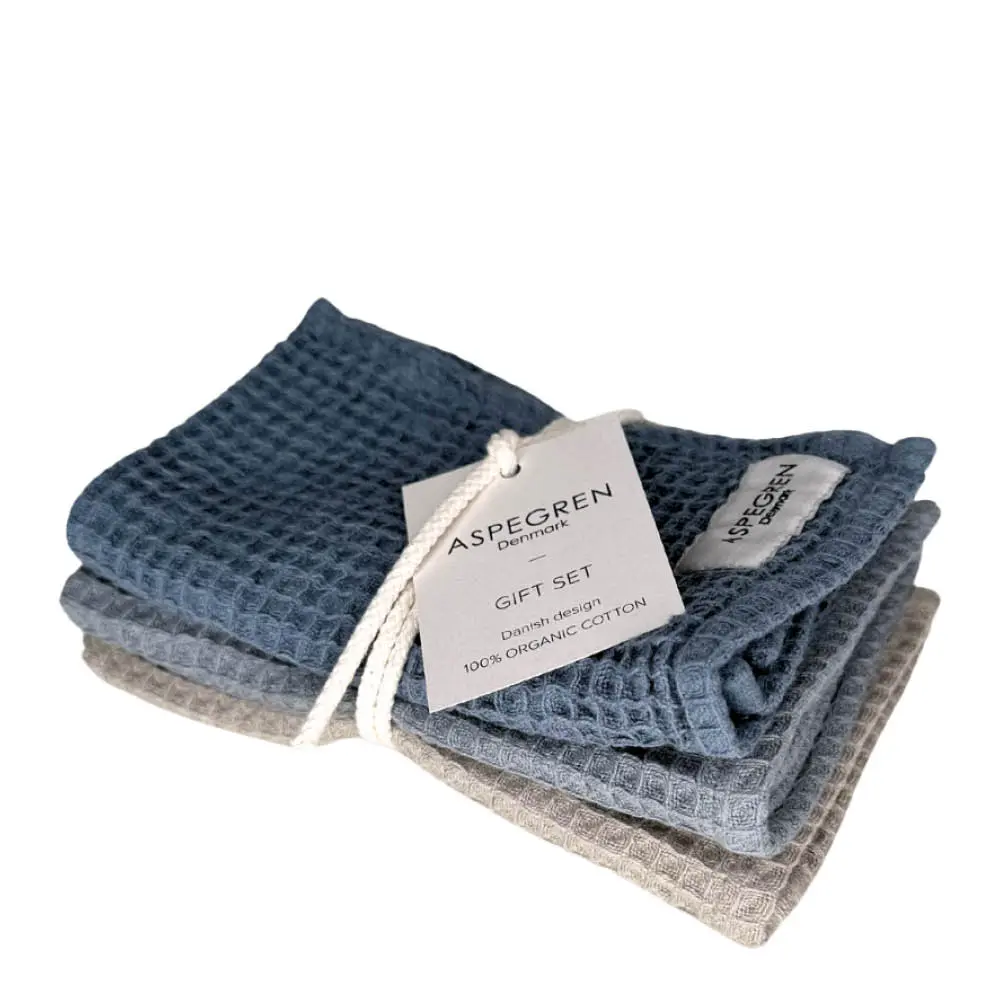 Lahjapakkaus: Tiskirätti 3 kpl Blue Mussels