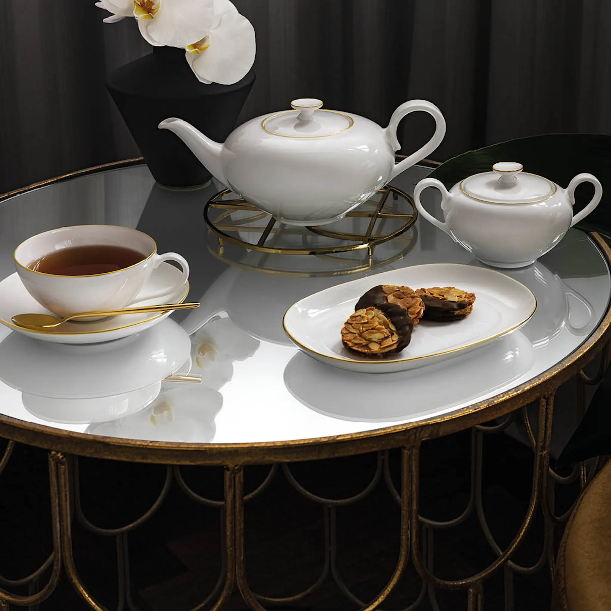 Villeroy & Boch Anmut Gold fat till såssnipa 20 cm vit/guld