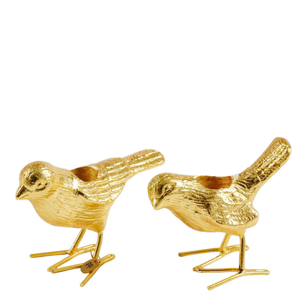 Pols Potten Flock Of Birds kynttilänjalka 12,5 cm 2 kpl kulta