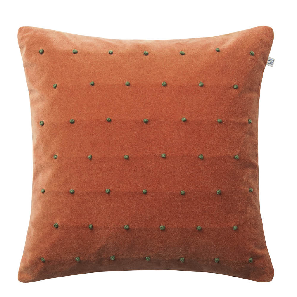 Chhatwal & Jonsson Roma putetrekk velur 50x50 cm Terracotta/Forest Green