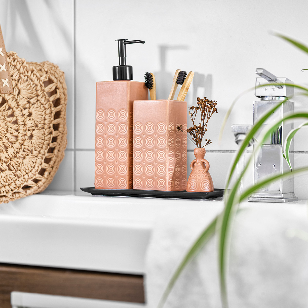 Cultdesign Etno tvålpump 6x18 cm terra