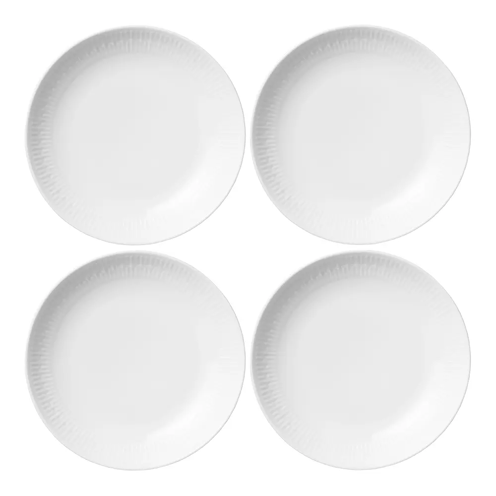 Relief Syvä lautanen 22 cm 4 kpl Valkoinen