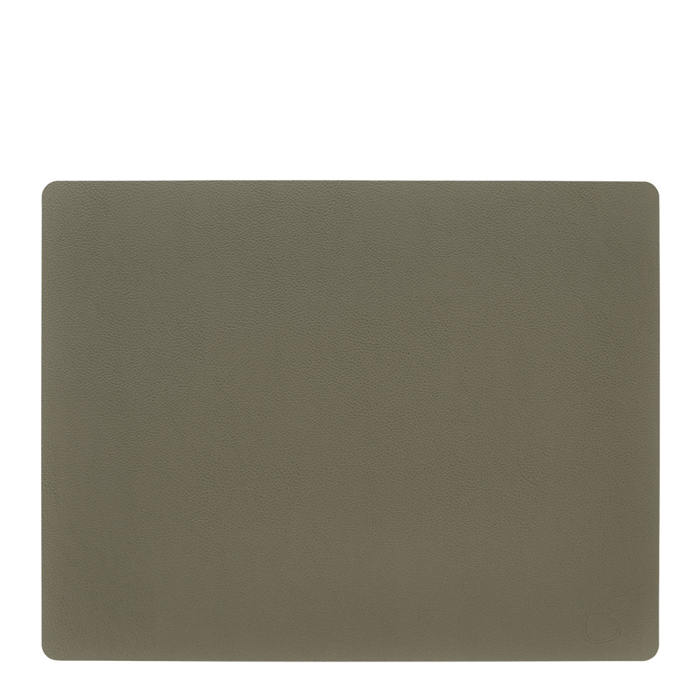 LIND DNA - Square Leather Serene Pöytätabletti 35x44 cm Moss
