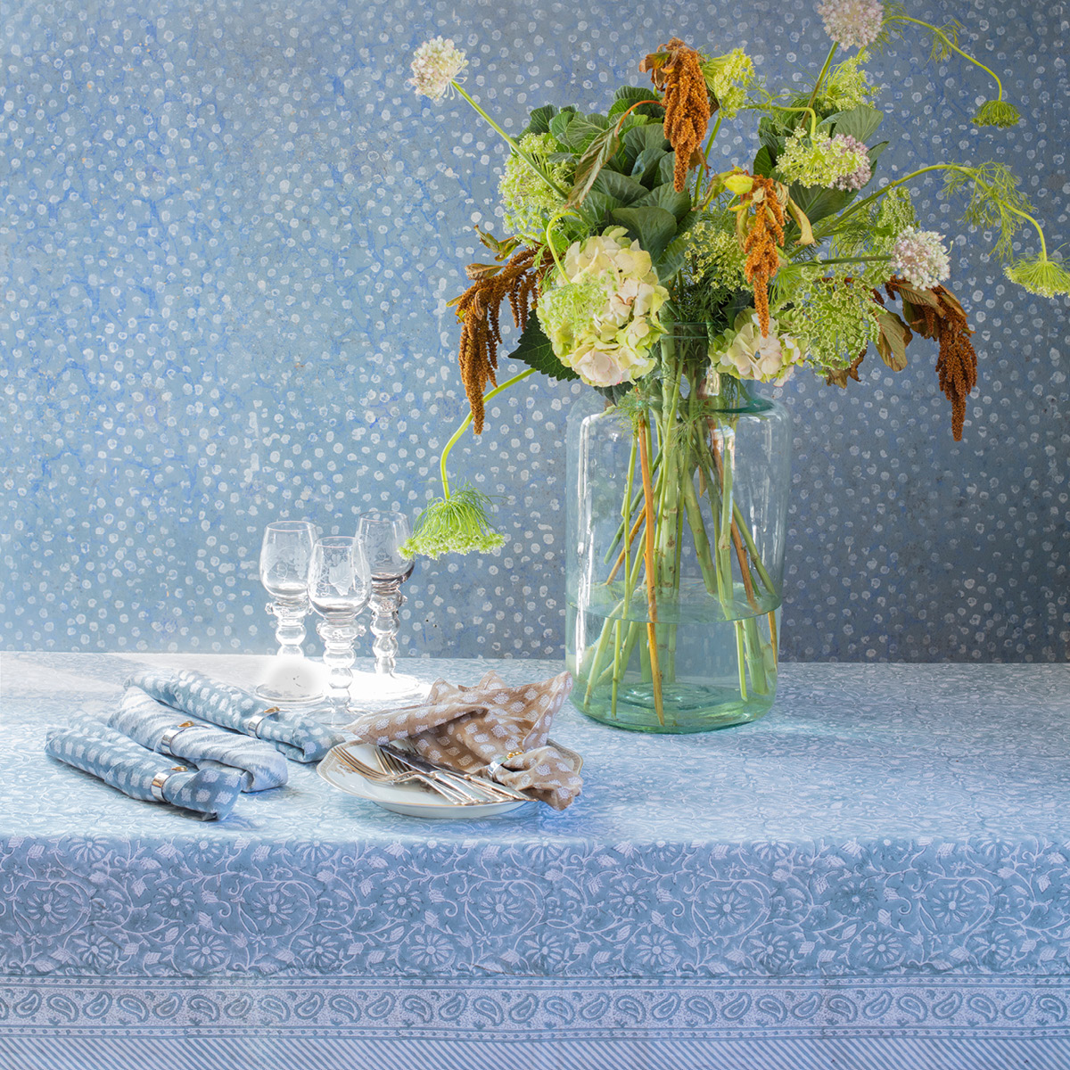 Chamois Margerita duk 170x270 cm cashmere blue