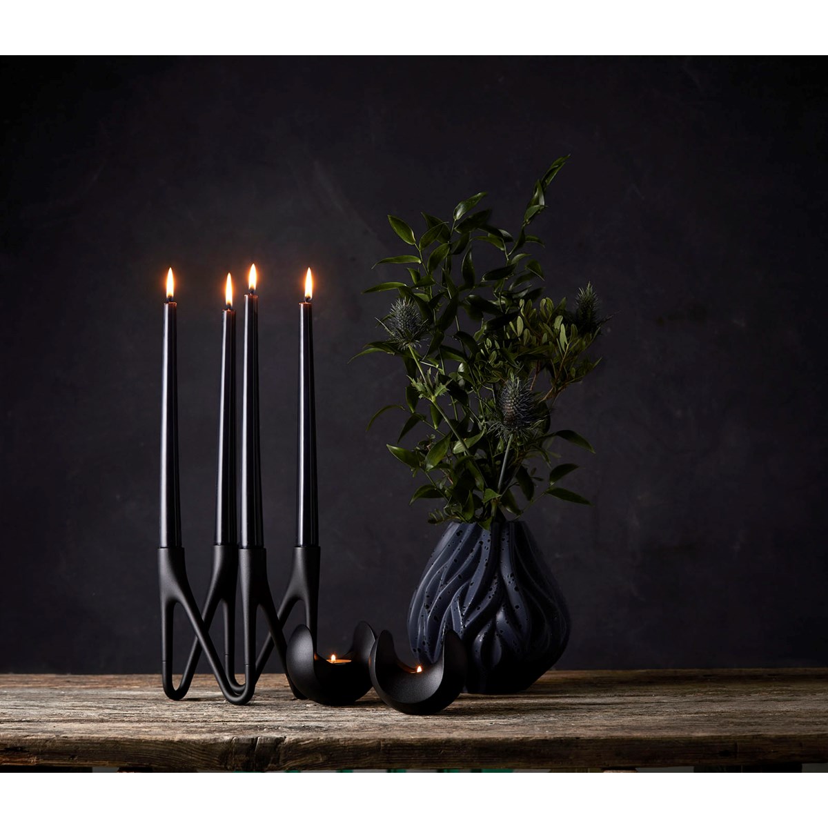 Morsö Roots Kynttilänjalka 4 kynttilää Musta