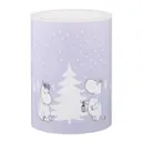Mumin LED blockljus 10 cm Snöfall lila