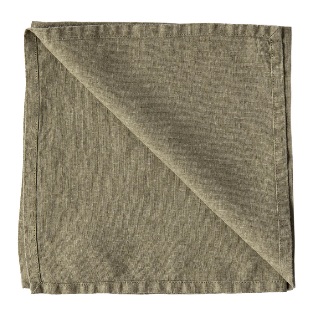 Tell Me More - Lautasliina pellava 45x45 cm Olive