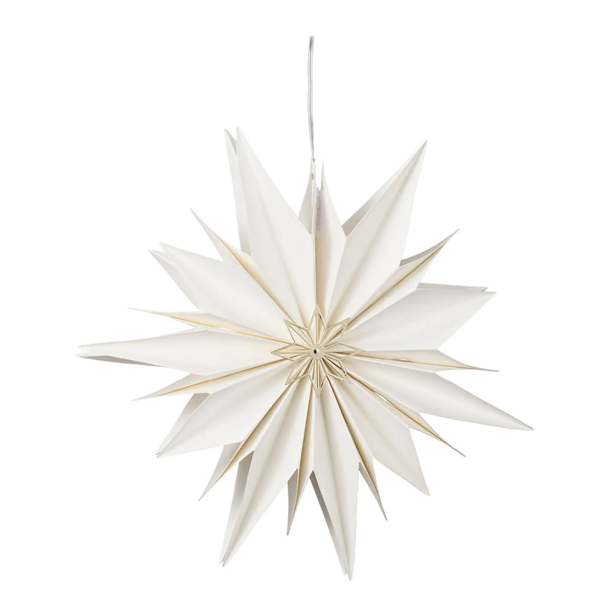 Holmen Sofia adventsstjerne med lys 30x30 cm hvit