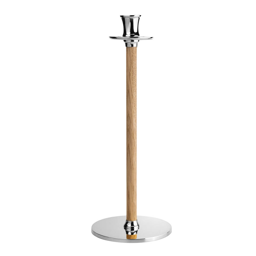 Hilke Alto Basso ljusstake L 30 cm förnicklad mässing/ek