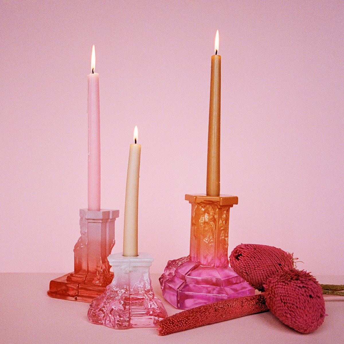 Kosta Boda Rocky Baroque lysestake 9,5 cm spicy rose