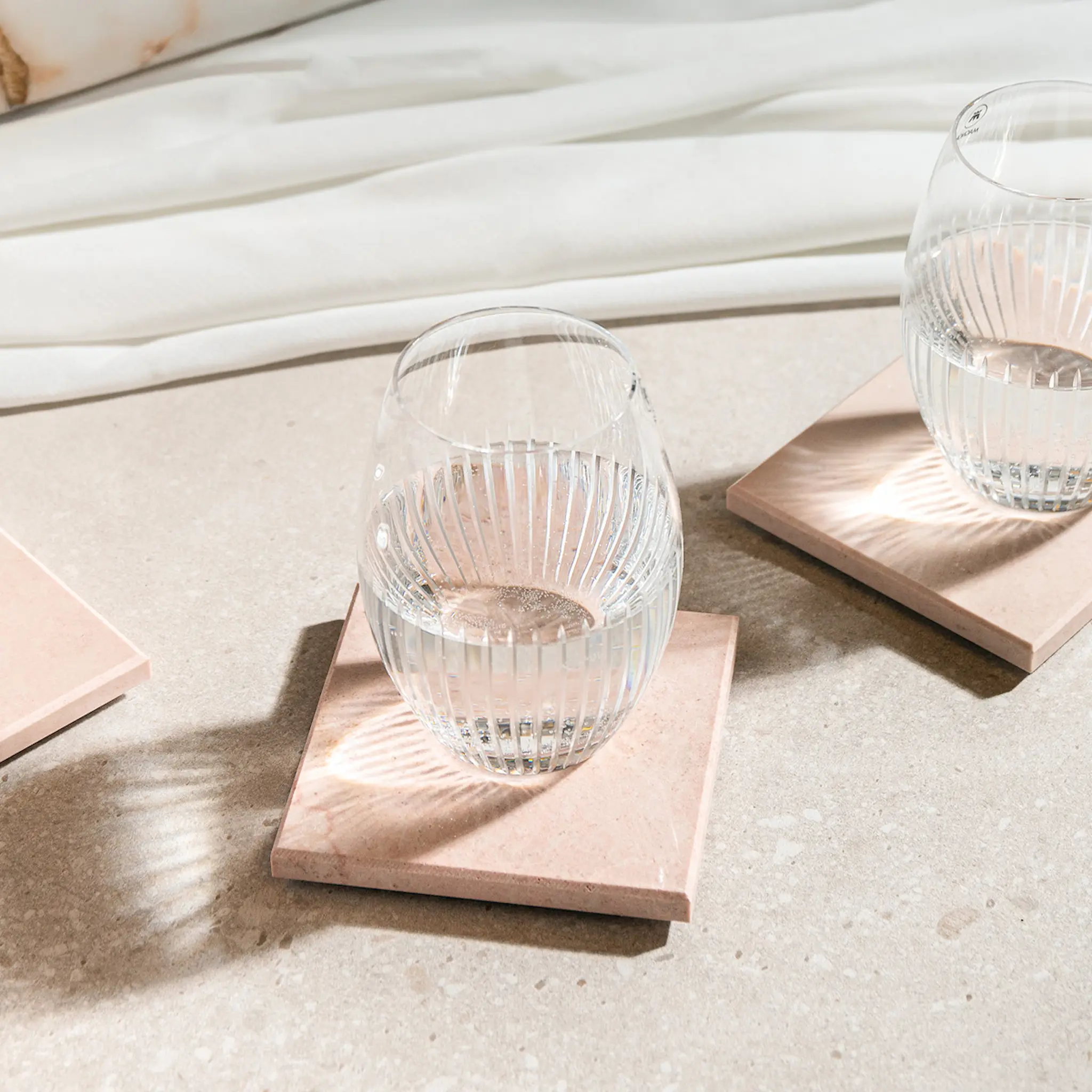 Stiernholm Marmor glasunderlägg 10x10 cm 4-pack rosa