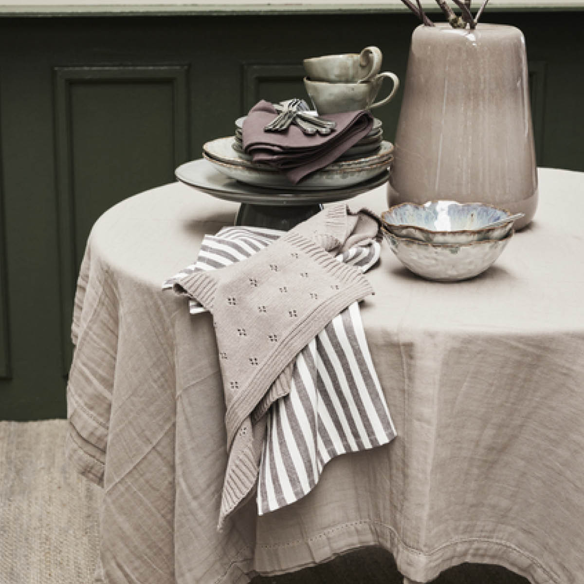 Lene Bjerre Estrille kökshandduk 70x50 cm 2-pack brun