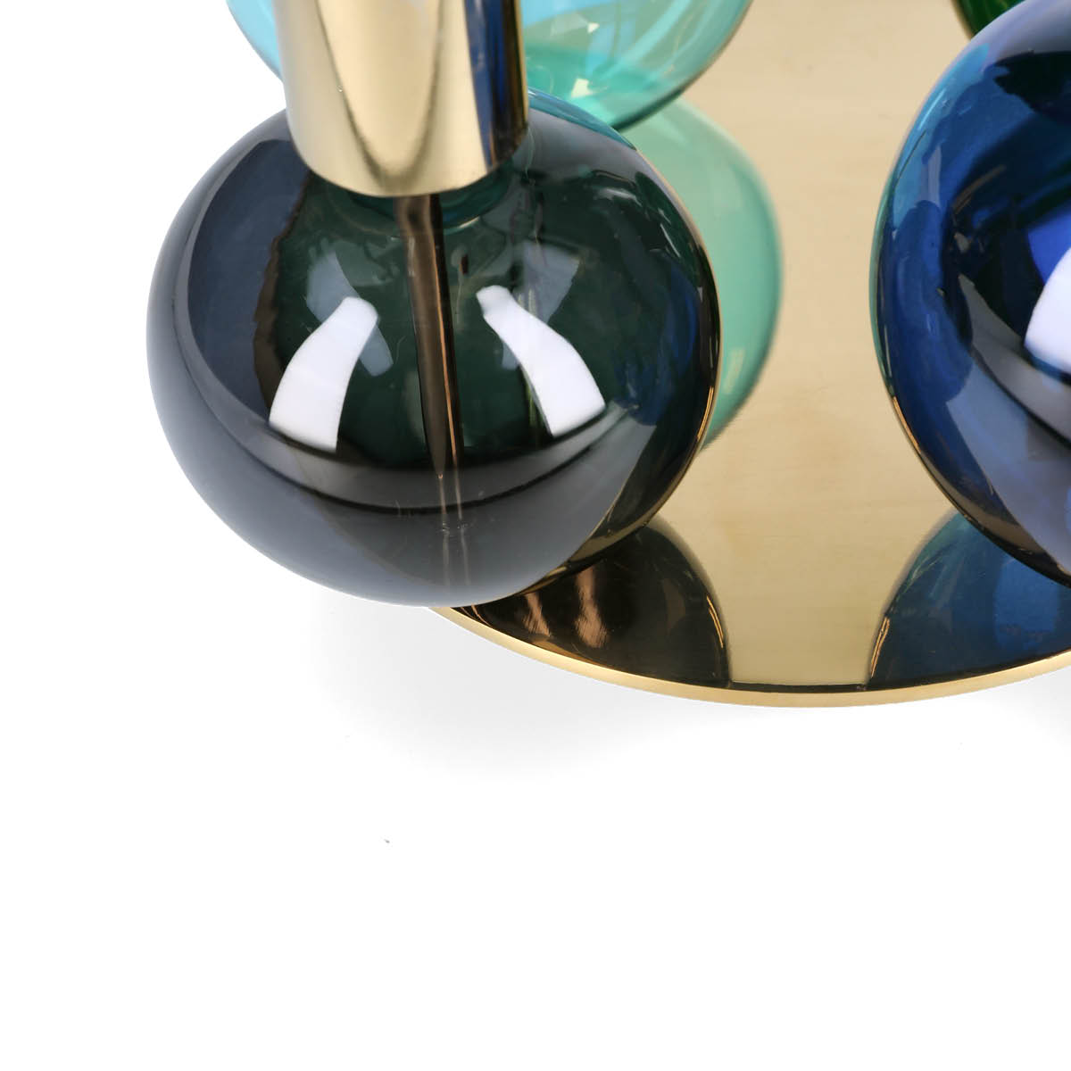 Holmegaard Bubble lysestake 14 cm blå/grønn/smoke