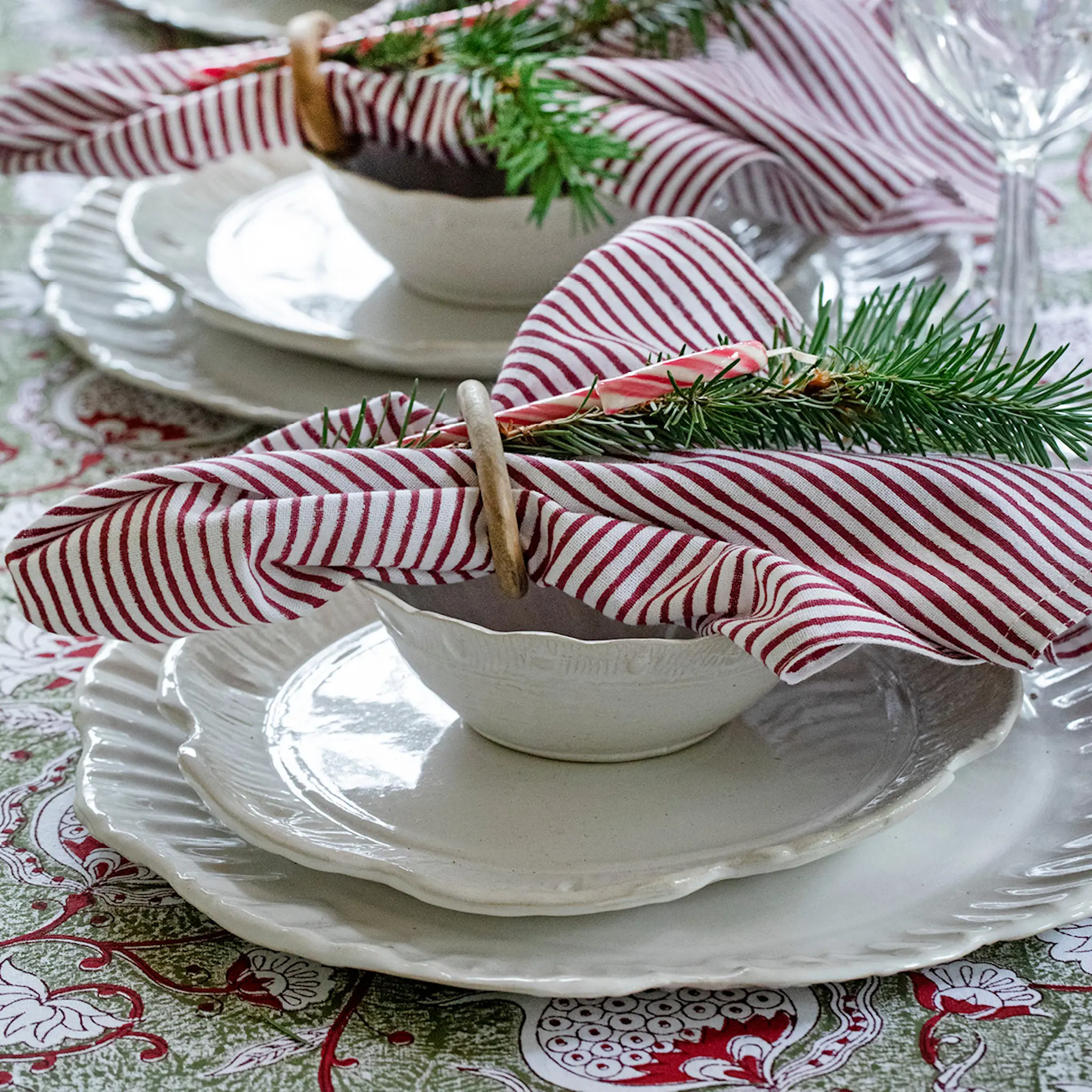 Chamois Stripe servett 50x50 cm 4-pack röd