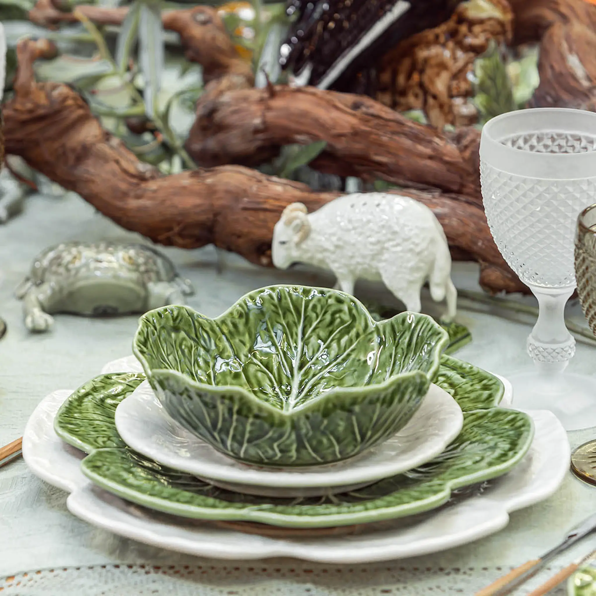 Bordallo Pinheiro Cabbage skål 12 cm 20 cl kålblad grønn