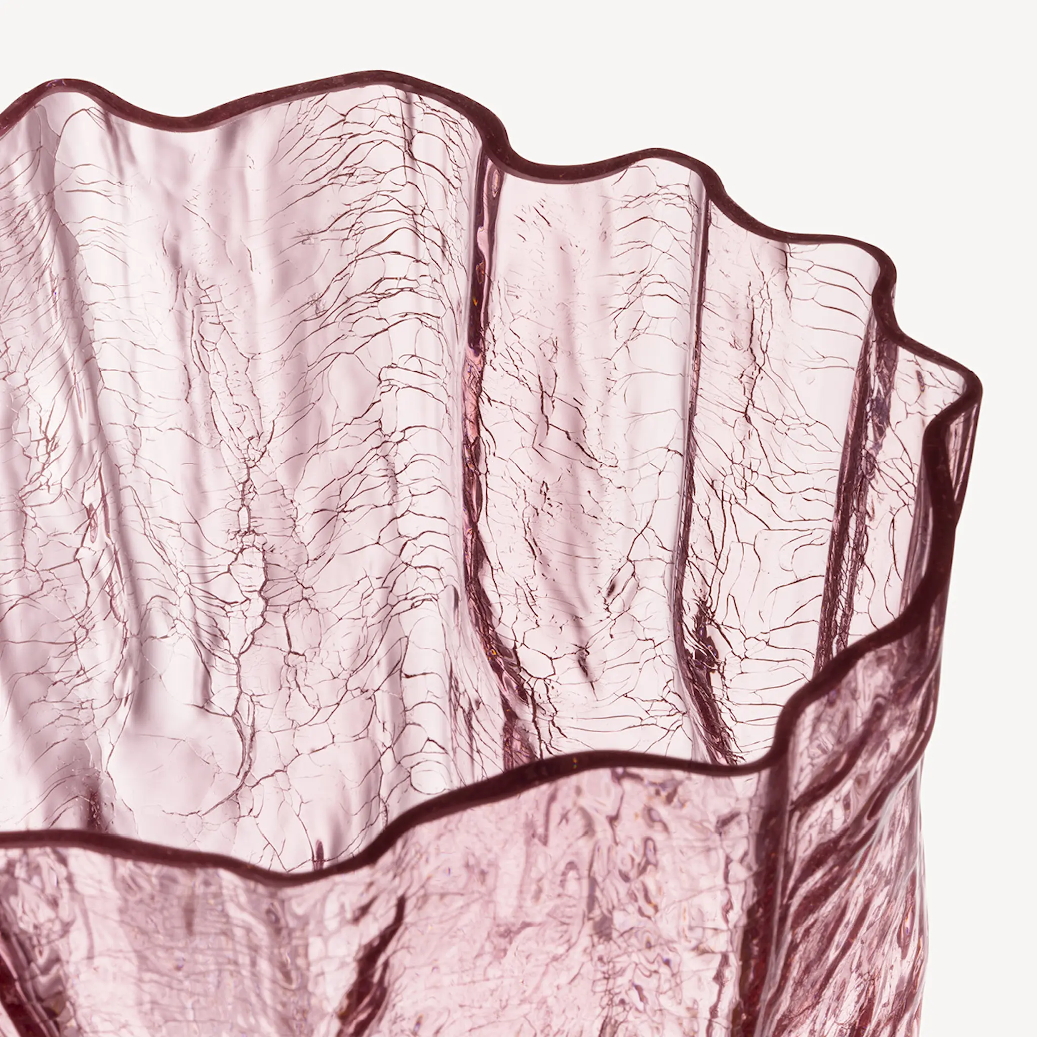 Kosta Boda Crackle Maljakko 28 cm Vaaleanpunainen