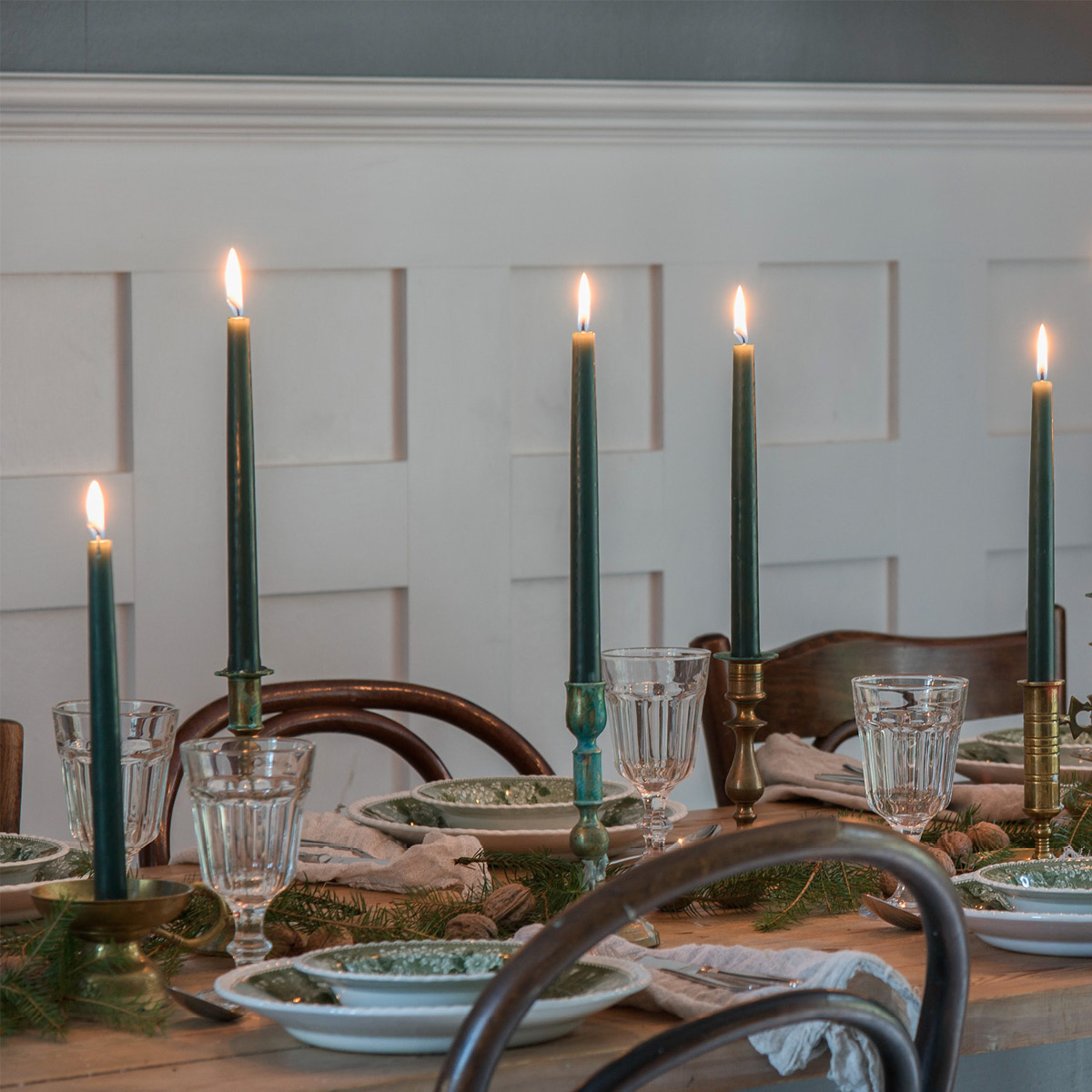 Liljeholmens Christina Antiikkikynttilä 26 cm 4 kpl Vihreä
