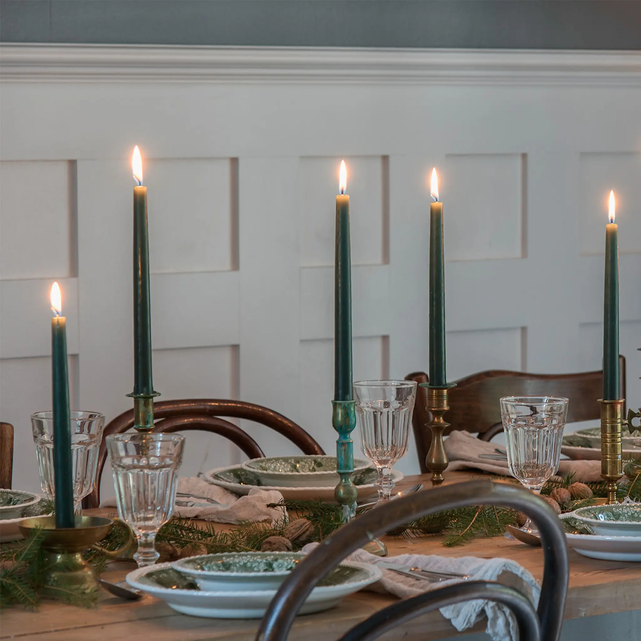 Liljeholmens Christina Antiikkikynttilä 26 cm 4 kpl Vihreä