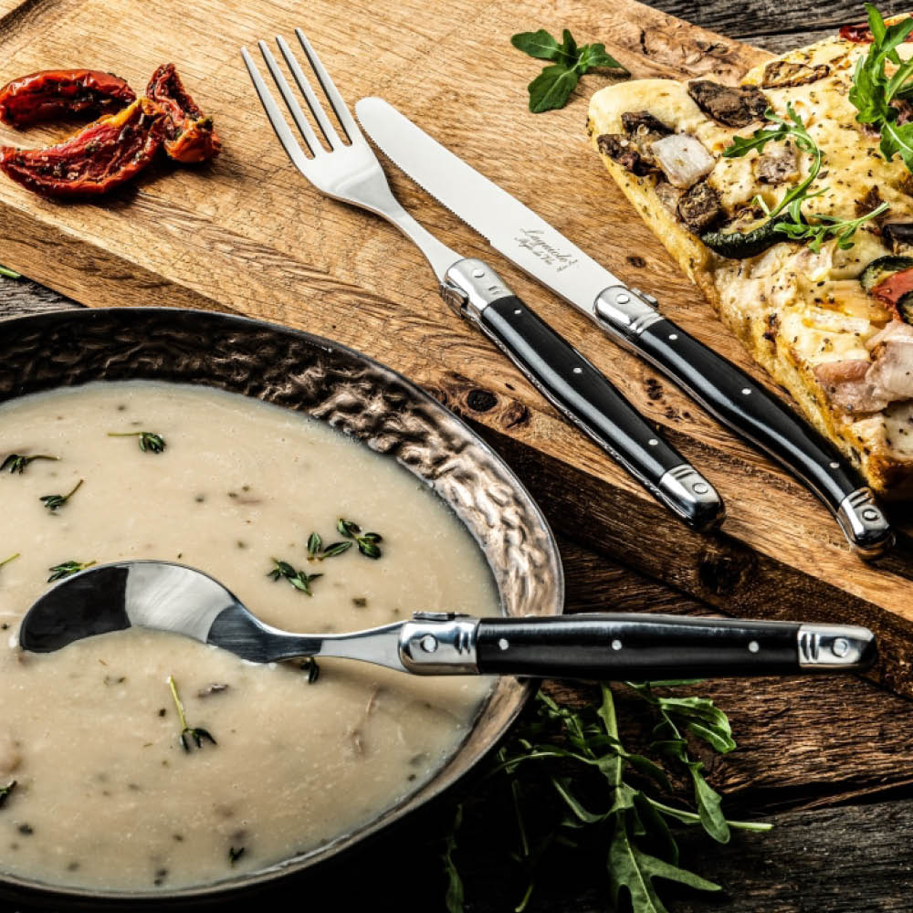 Laguiole Style de Vie Premium Line Treasure bestickset 24 delar svart/stål