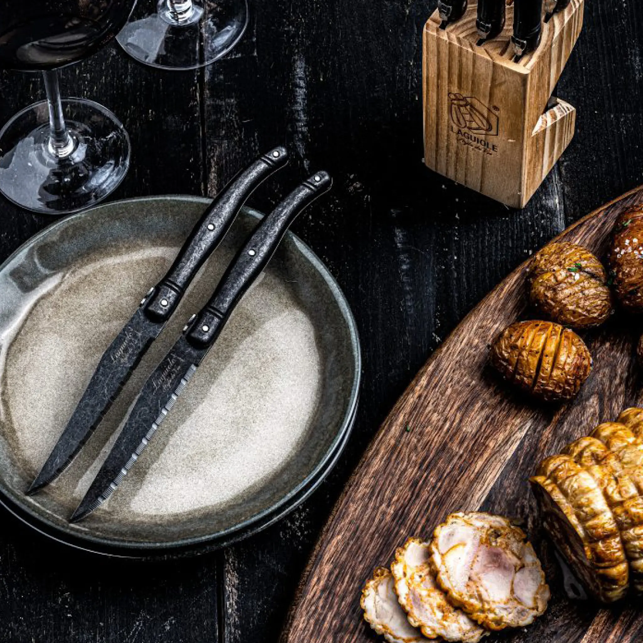 Laguiole Style de Vie Laguiole Pihviveitsi 23 cm 6 kpl Stonewash